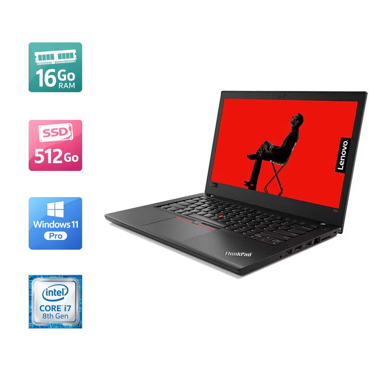 LENOVO ThinkPad T480 i7-8550U 16Go 512Go SSD